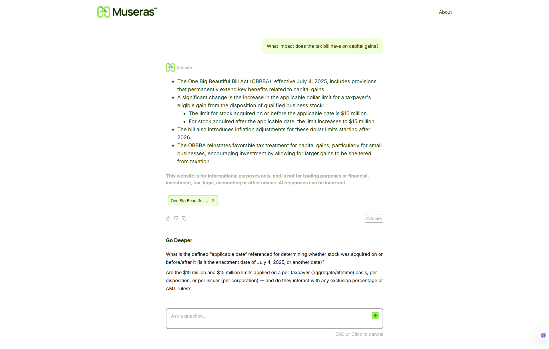 Museras | An AI-powered investment research app.