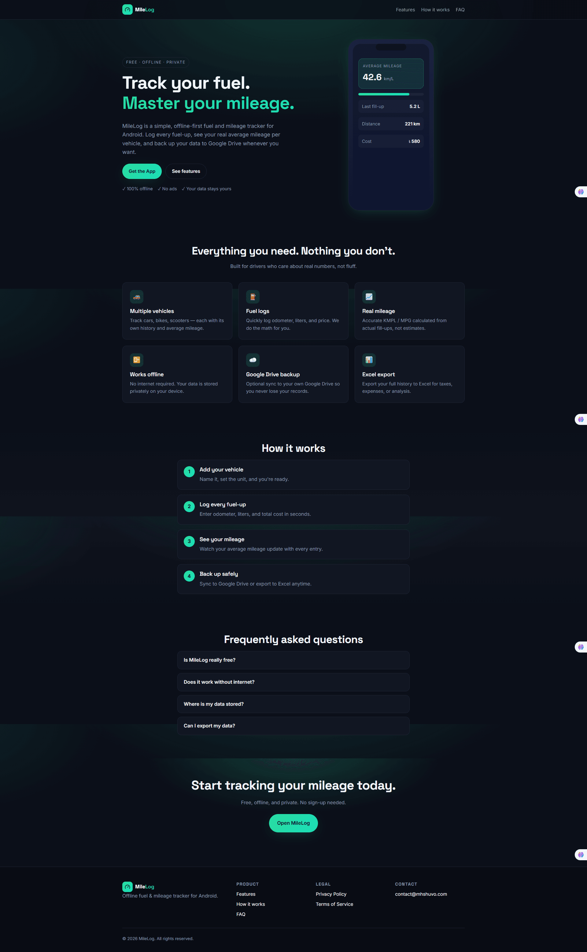 MileLog: Mileage Tracker